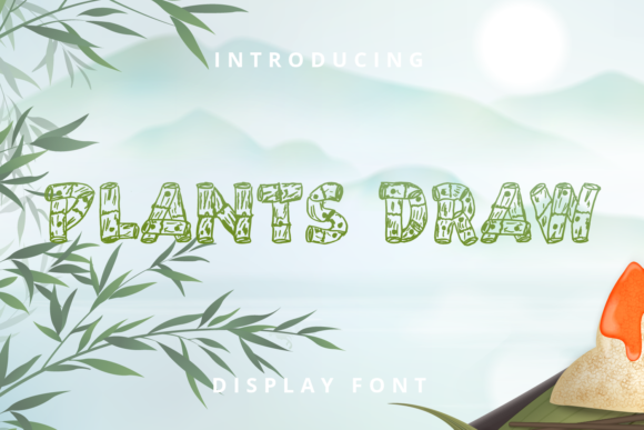 Plants Draw Font for Creative Design